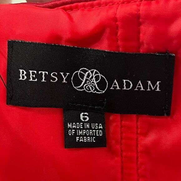 Betsy & Adam Criss Cross Back Spaghetti Strap Satin Gown - Picture 8 of 14